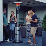 Enders® Terrassenheizer Gas SOLID Edelstahl, Gas-Heizstrahler 5800, Heizpilz mit stufenloser Regulierung, Turbo-Brenner, höhenverstellbar, Transporträder, Umkippsicherung